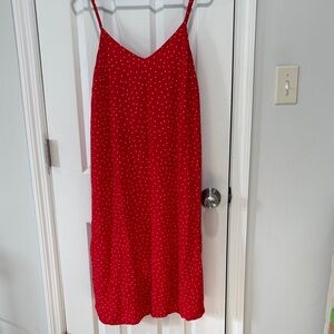 GAP Red Polka Dot Midi Dress